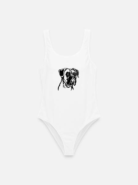 Boxer Kopf - Frauen Badeanzug - Weiß