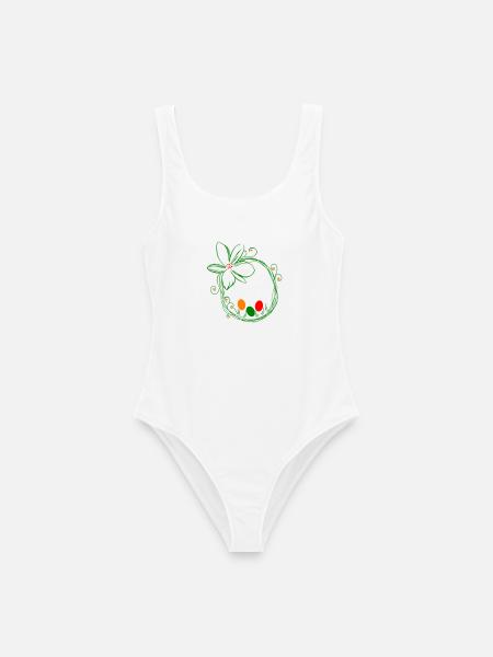 Osternest mit Ostereier - Frauen Badeanzug - Weiß