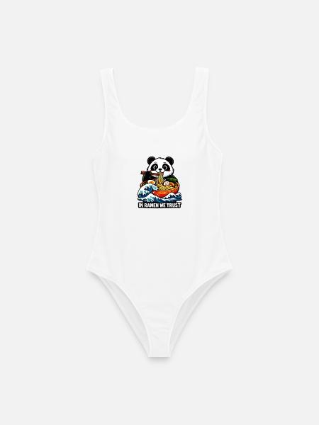 Panda Ramen: In Ramen We Trust - Frauen Badeanzug - Weiß