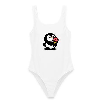 Kleiner Pinguin mit Eis - Frauen Badeanzug - Weiß - Vorne - AI Model Female 172 dark (172cm)
