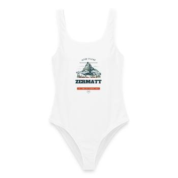 Zermatt Matterhorn Vintage-Reiseabzeichen - Frauen Badeanzug - Weiß - Vorne - AI Model Female 172 dark (172cm)
