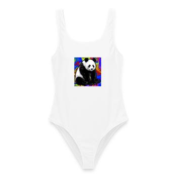 Panda - Frauen Badeanzug - Weiß - Vorne - AI Model Female 172 dark (172cm)