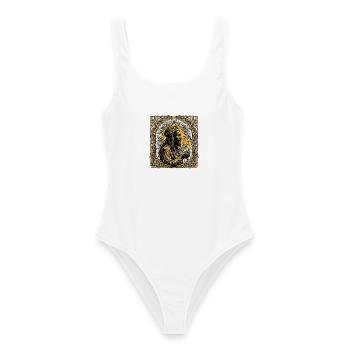 Rastafari Weihnachts Reggae - Frauen Badeanzug - Weiß - Vorne - AI Model Female 172 dark (172cm)