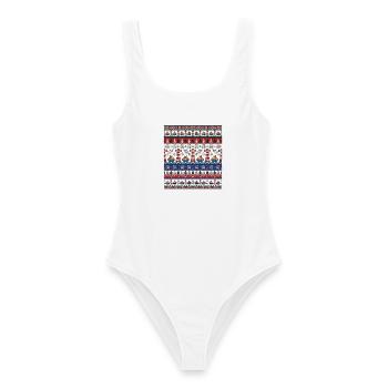 Seefahrer Weihnachts Strickdesign - Frauen Badeanzug - Weiß - Vorne - AI Model Female 172 dark (172cm)
