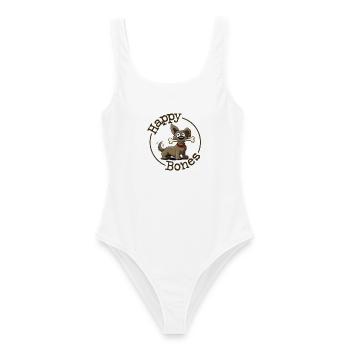 happy bones Hundefreund Orthopädie  - Frauen Badeanzug - Weiß - Vorne - AI Model Female 172 dark (172cm)
