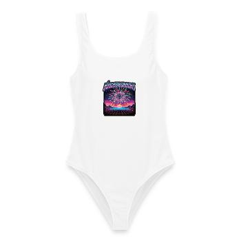 Retro 80s Pyro Nachtschicht - Frauen Badeanzug - Weiß - Vorne - AI Model Female 172 dark (172cm)