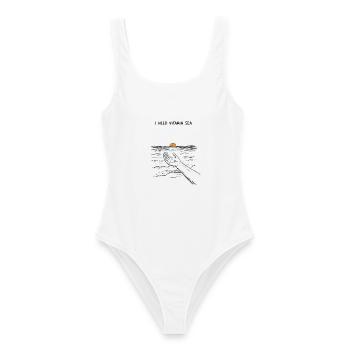 Vitamine sea - Frauen Badeanzug - Weiß - Vorne - AI Model Female 172 dark (172cm)