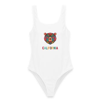 Kalifornien Bärenkopf Geometric California USA - Frauen Badeanzug - Weiß - Vorne - AI Model Female 172 dark (172cm)