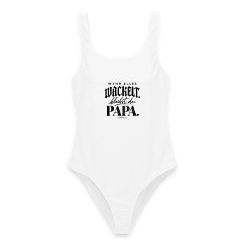 Papa – Mein Ruhepol Papa Geschenk - Frauen Badeanzug - Weiß - Vorne - AI Model Female 172 dark (172cm)
