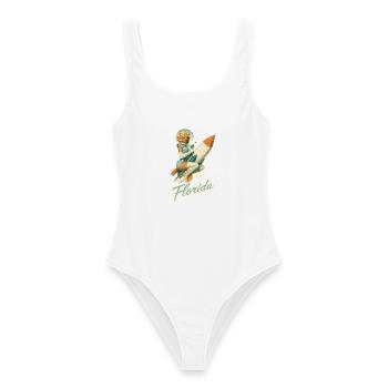 Retro Florida - Frauen Badeanzug - Weiß - Vorne - AI Model Female 172 dark (172cm)