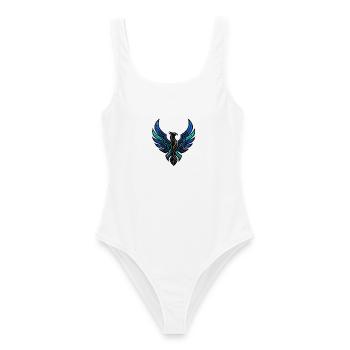 Cyber Phönix Gaming Logo Tech Adler Wappen - Frauen Badeanzug - Weiß - Vorne - AI Model Female 172 dark (172cm)