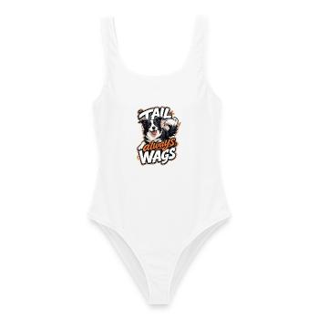 Border Collie - Frauen Badeanzug - Weiß - Vorne - AI Model Female 172 dark (172cm)
