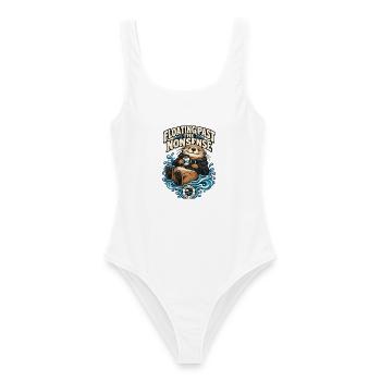 RobVibe Wild Club – Otter Past the Nonsense - Frauen Badeanzug - Weiß - Vorne - AI Model Female 172 dark (172cm)