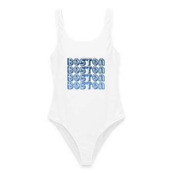 Diagramme de blocs de Boston - Maillot de bain femme - blanc - Devant - AI Model Female 172 dark (172cm)