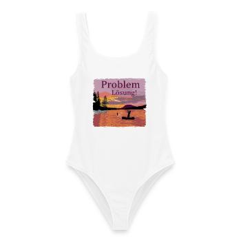 Problem Lösung Angeln - Frauen Badeanzug - Weiß - Vorne - AI Model Female 172 dark (172cm)