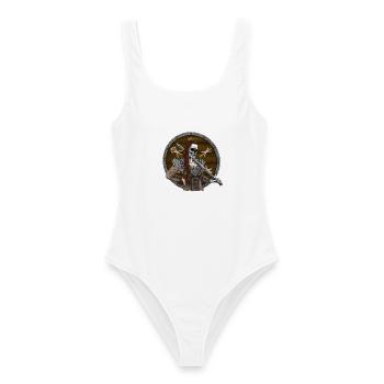 Vikingmaidavec bouclier - Maillot de bain femme - blanc - Devant - AI Model Female 172 dark (172cm)
