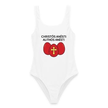 Christos Anesti Alithos Anesti Greek Easter Egg - Women's Swimsuit - white - Front - AI Model Female 172 dark (172cm)