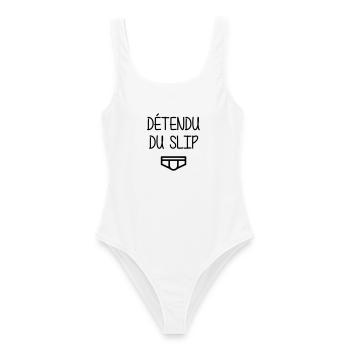 Détendu du Slip ! Humour Cool Fun Drôle Vacances - Maillot de bain femme - blanc - Devant - AI Model Female 172 dark (172cm)