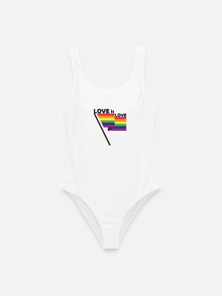 love is love flag - Frauen Badeanzug - Weiß