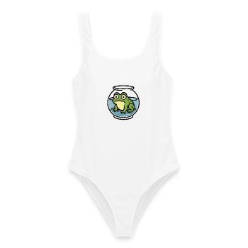 Grenouille dans un bol - Maillot de bain femme - blanc - Devant - AI Model Female 172 dark (172cm)