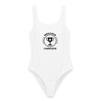 Meilleur Carreleur - Maillot de bain femme - blanc - Devant - AI Model Female 172 dark (172cm)