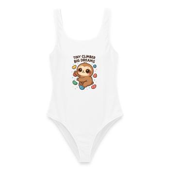 Kawaii Faultier Klettern - Tiny Climber Shirt - Frauen Badeanzug - Weiß - Vorne - AI Model Female 172 dark (172cm)
