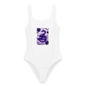 Purple Snake Vinyl Record Blumen-Design. - Frauen Badeanzug - Weiß - Vorne - AI Model Female 172 dark (172cm)