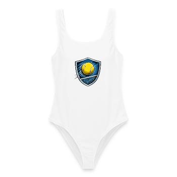 Tennis Shield Emblem - Frauen Badeanzug - Weiß - Vorne - AI Model Female 172 dark (172cm)