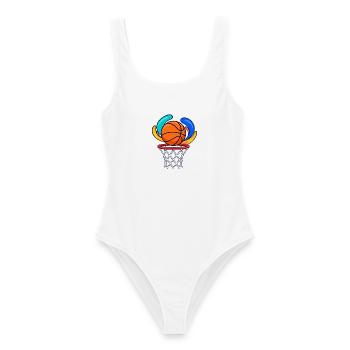 Basketball Color Splash - Frauen Badeanzug - Weiß - Vorne - AI Model Female 172 dark (172cm)