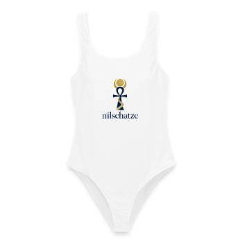 Nilschätze Ankh Logo Design - Frauen Badeanzug - Weiß - Vorne - AI Model Female 172 dark (172cm)