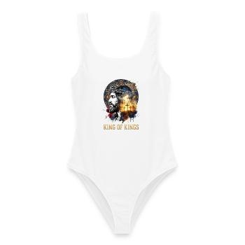 King of Kings Jesus Christus - Frauen Badeanzug - Weiß - Vorne - AI Model Female 172 dark (172cm)