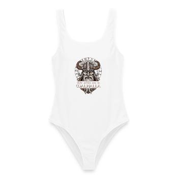 Wir sehen uns in Walhalla Wikinger Krieger - Frauen Badeanzug - Weiß - Vorne - AI Model Female 172 dark (172cm)