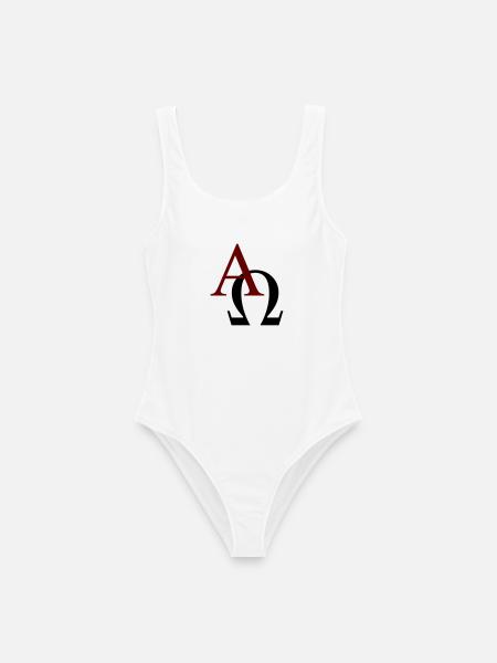 Alpha und Omega - Frauen Badeanzug - Weiß