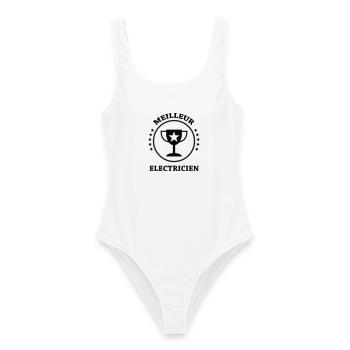 Meilleur Électricien : Le Trophée de la Qualité - Maillot de bain femme - blanc - Devant - AI Model Female 172 dark (172cm)
