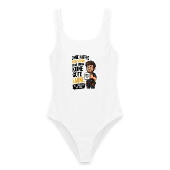 Kaffee Strom Gute Laune - Frauen Badeanzug - Weiß - Vorne - AI Model Female 172 dark (172cm)