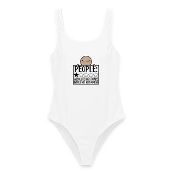 People Absolute Nightmare 1 Stern Review Logo Text - Frauen Badeanzug - Weiß - Vorne - AI Model Female 172 dark (172cm)