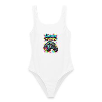 Monster Trucks Graffiti Neon - Frauen Badeanzug - Weiß - Vorne - AI Model Female 172 dark (172cm)