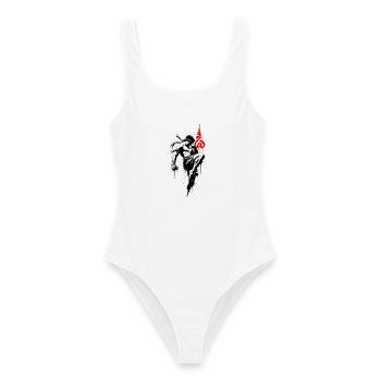 Nak Muay – Muay-Thai-Kämpfer - Frauen Badeanzug - Weiß - Vorne - AI Model Female 172 dark (172cm)
