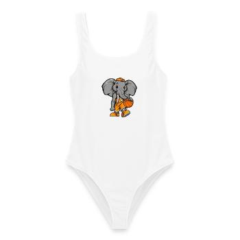 Basketball Elefant - Frauen Badeanzug - Weiß - Vorne - AI Model Female 172 dark (172cm)