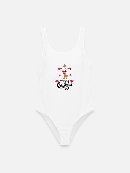 Weihnachten - Frauen Badeanzug - Weiß