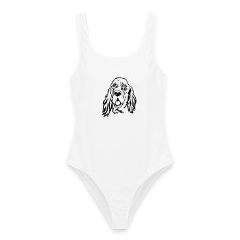 Tête de setter anglais - Maillot de bain femme - blanc - Devant - AI Model Female 172 dark (172cm)