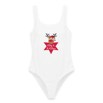 mon premier Noël - Maillot de bain femme - blanc - Devant - AI Model Female 172 dark (172cm)