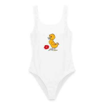 Poussins de Pâques Joyeuses Pâques - Maillot de bain femme - blanc - Devant - AI Model Female 172 dark (172cm)