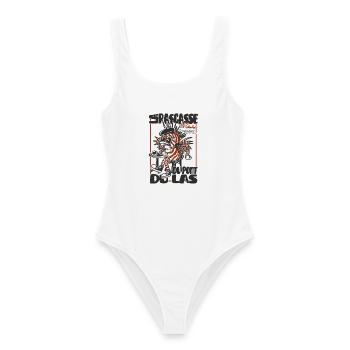 La Rascasse du Pont-du-Las, Mascotte Toulon - Maillot de bain femme - blanc - Devant - AI Model Female 172 dark (172cm)