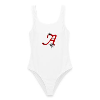 Lettre A Initiale - Maillot de bain femme - blanc - Devant - AI Model Female 172 dark (172cm)