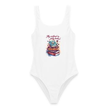 Mon week-end est entièrement planifié avec des livres - Maillot de bain femme - blanc - Devant - AI Model Female 172 dark (172cm)