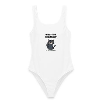 Depart Collegue de Travail Nouvel Emploi Bn chance - Maillot de bain femme - blanc - Devant - AI Model Female 172 dark (172cm)