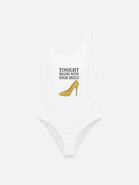 Glitzer High Heels – Tonight begins with... - Frauen Badeanzug - Weiß