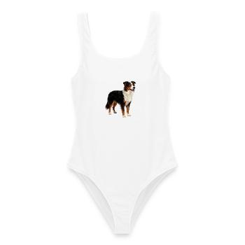 Profil des Australian Shepherd Dogs - Frauen Badeanzug - Weiß - Vorne - AI Model Female 172 dark (172cm)