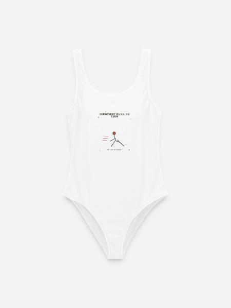 Introvert Laufclub Design - Frauen Badeanzug - Weiß